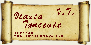 Vlasta Tančević vizit kartica